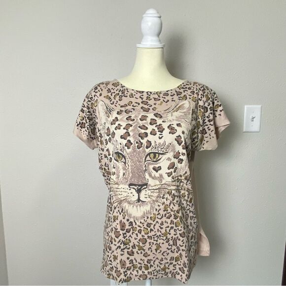 Vintage 80's East River Clothing Co. Leopard Print Glittery Top Women's Size L - Picture 9 of 16